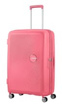 American Tourister Soundbox - Hard Shell Suitcase 77 cm Large - Trolley Suitcase with 4 Wheels, TSA Lock, Expandable & Light - 97/110 L - Pink (Sun Kissed Coral) - 1