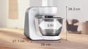 Bosch Serie 4 Planetaria Impastatrice MUM58200, 1000 W, Capiente Ciotola in Acciaio Inox da 3,9 L, 7 Livelli di Velocità, Fruste e Gancio Inclusi, Accessori Lavabili in Lavastoviglie, Bianco, Argento - 2