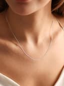 Silvora Collar Platino Cadena Fina para Colgante Plata de Primera Ley 925 1.1mm Rolo Chain de Eslabones Redondos 55cm Longitud Ajustable Joyería Minimalista Regalo - 3