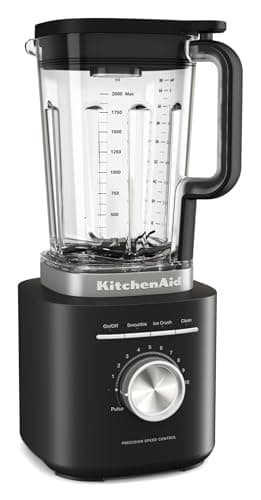 KitchenAid 5KSB2073EBM Pure Power Blender Stand Mixer, 1.5 HP Motor, Asymmetrical Blades, Ice Crushing, for Soups & Smoothies, 10 Levels, 2L BPA-Free Container, Matte Black