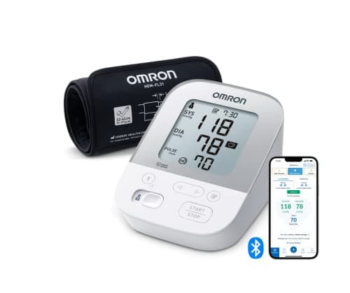 OMRON X4 Smart Misuratore di Pressione Arteriosa da Braccio digitale - Apparecchio Portatile per Misurare la Pressione e Monitoraggio dell'Ipertensione, Connessione Bluetooth, clinicamente validato