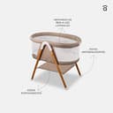 Asalvo Minicuna Nidus para Recien Nacido. Cuna Bebe Compacta con Almacenamiento. Moises para Bebe con Ventanas Transpirables. Mini Cuna para Bebe Fácil de Montar 9kg MAX. hasta 6 Meses. Color Beige - 2