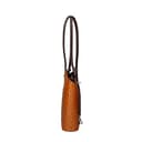 Damentasche mit Griffen und umwandelbar in einen Rucksack aus echtem Leder mit Straußenprägung. Italienisches Handwerksprodukt. Hergestellt in Italien GLX22300523FBG-06_CUOIO_14_T.MORO 28x25x9 cm - 4