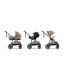 CYBEX Gold Kinderwagen e-GAZELLE S, Ab Geburt bis ca. 4 Jahre, Max. 22 kg (Single-Modus) / 2x 22 kg (Duo-Modus), All-in-1-System mit E-Antrieb und 20+ Konfigurationen, Almond Beige - 7