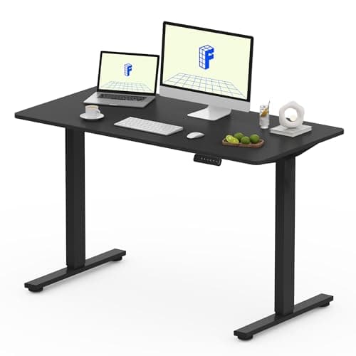 FLEXISPOT FQ Pro Escritorio Elevable Eléctrico 120x60cm, Mesa Elevable con Tablero Entero, Retroceso Ante Obstáculos, 4 Función de Memoria, Standing Desk para Oficina & Hogar y Teletrabajo, Negro