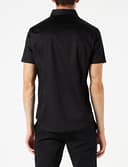 Armani Exchange Herren Stretch Satin Slim Freizeithemd, Schwarz, S - 3