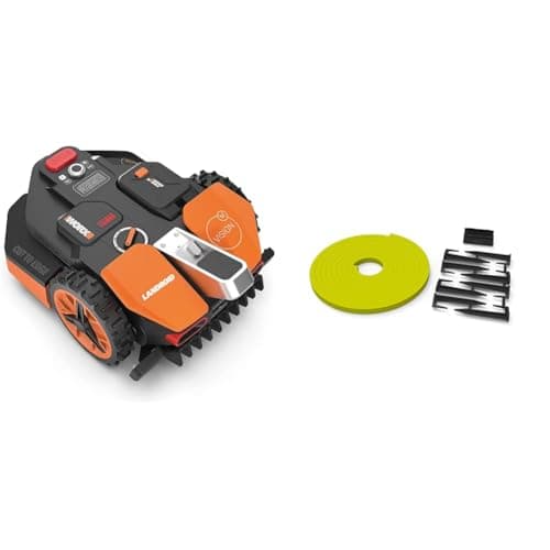 WORX Vision WR208E.1 Robot Tagliaerba a batteria 20V Area di Taglio 800mq senza filo perimetrale & WA0872 Vision - Banda Magnetica Off-Limits per robot tosaerba Landroid VISION