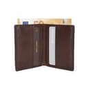 Mauro Pelletteria Mini Portafoglio Uomo in Vera Pelle Artigianale Made in Italy Portafoglio Uomo Piccolo Porta Carte di Credito Sei Scomparti e Tasca per Banconote Testa Moro - 4