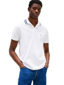 Tommy Hilfiger Men's Short Sleeve Casual Dri Polo Shirts in Regular Fit with Moisture Wicking and Stretch, White Tipped, Medium - 1
