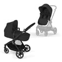 CYBEX Gold Passeggino 2-in-1 EOS, Sistema da Viaggio, Dalla Nascita fino a 22 kg (circa 4 Anni), Moon Black - 1