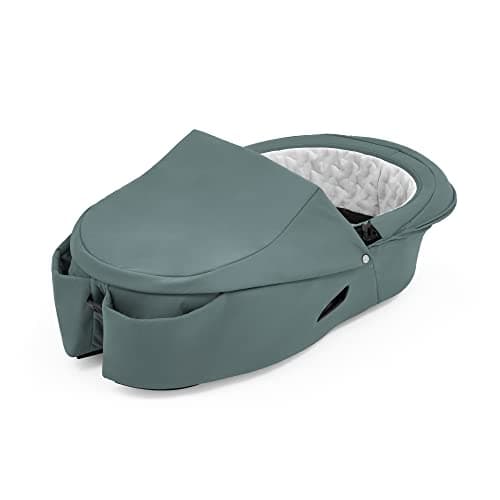 Stokke Xplory X Cool Teal Baby Car Seat - Removable Carrycot for Xplory X Pushchair - Padded Inner & Breathable Mattress - with Removable Wind Protection & 2 Practical Pockets