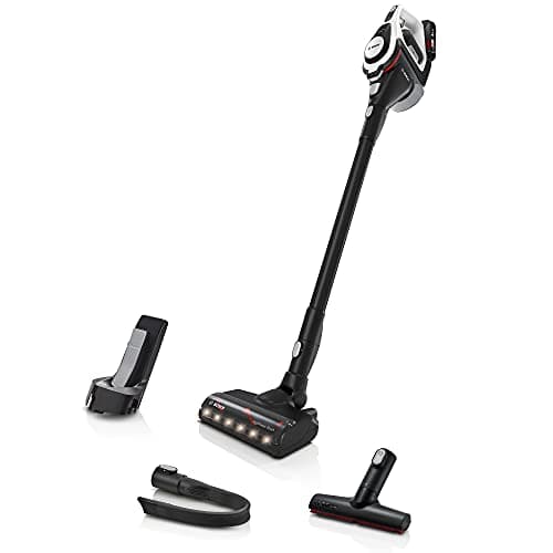 Bosch Unlimited Gen2 Series 8 BKS8214W Cordless Vacuum Cleaner, Bagless, Up to 45 Min Runtime, Replaceable Battery, Charging Station, HighPower LED Nozzle, Automatic Adjustment to All Floor Types, White