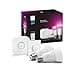 Philips Hue White & Colour Ambiance Starter Set with E27 Bulbs Pack of 2 (1100), Smart Button + Hue Bridge, 16 Million Colours Controllable by Voice and App - 1
