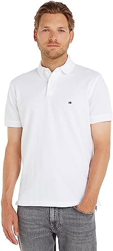 Tommy Hilfiger Maglietta Polo Maniche Corte Uomo 1985 Regular Fit, Bianco (White), L