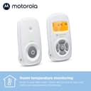 Motorola Nursery Baby Monitor AM24 - Audio Only with High Sensitive Microphone - Parent Unit with 300M Range, Room Temperature Monitoring and LED Sound Indication - White - 3