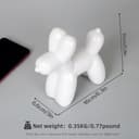 Notakia Estatua de perro grande de cerámica blanca con globo de cerámica, manualidades, decoración de escritorio, hecha a mano, moderna, pequeña estatua de animales de cerámica, adorno para decoración - 2