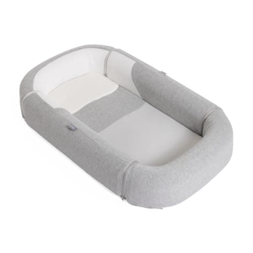 Chicco Mommy Pod 3 en 1, reductor para cuna de bebé, 81 cm x 49 cm, nido para bebés, 0-3 meses para dormir, 0-8 meses para el tiempo del pancino, Funda de algodón orgánico, lavable a máquina, Gris