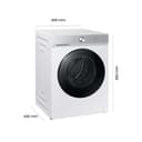 Samsung WD11DB8B85GHU2 Bespoke AI Waschtrockner, 11+6 kg, Extra energiesparend, EEK: D/A (-10%), Waschmaschine und Trockner in einem, QuickDrive, AI Ecobubble, AI Wash, SuperSpeed 39 Min., Weiß - 2