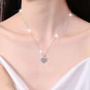 HinDaLi Collana Cuore Argento 925 per Donna Bambina Ragazza Pendente Zirconi Rondo Ciondolo Cuore Cristalli Brillantini Collana da Donna Argento Collane Girocollo Catena - 6
