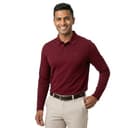 Calvin Klein Mens Long Sleeve Stretch Campus Polo Shirt - Burgundy - XXL - 2