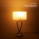 tectake® lampada da scrivania moderna, 60W, luce antiabbagliamento, paralume in tessuto, lampada da comodino struttura in ferro rivestito, base stabile, bajour comodino, design elegante - Color Ottone - 8