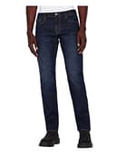 Armani Exchange Jeans da Uomo, Lavaggio Scuro, Cuciture Tabacco, Cotone Elasticizzato, 40 - 1