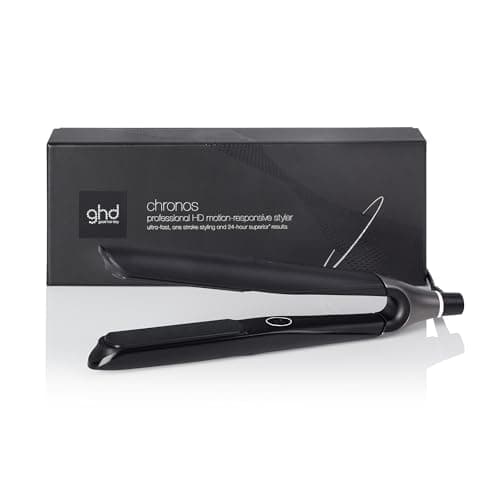 ghd Chronos Hair Straightener & Styler in Black - Most Advanced Styler, 3X Faster Styling, More Shine, No Extreme Heat Damage - for All Hair Types - (UK Plug)