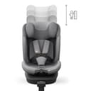 Kinderkraft I-360 2 PRO Seggiolino auto 0-36 kg, I-SIZE 40-150 cm, Seggiolino 360 girevole, con Isofix Base, Reclinabile Posizione sdraiata, Poggiatesta regolabile, Gruppo 0 1 2 3, Grigio - 7