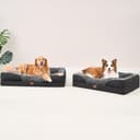 EHEYCIGA XL Dog Bed Memory Foam, Extra Large Orthopedic Dog Beds Sofa with Sides and Waterproof Liner, Pet Couch with Washable Removable Cover and Non-Slip Bottom, 104x68x19cm, Charcoal - 8