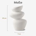 PEUZ Steinturm Vase aus Keramik – Skulpturale Keramikvase mit rauer Steinstruktur, für Trockenblumen, Pampasgras, frische Blumen oder als Dekoobjekt, handgefertigt, matt weiß, ca. 20 cm - 7