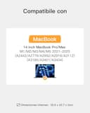 Inateck Funda para portátil con protección de 360°, Funda de Gran Capacidad Compatible con MacBook Pro 14" M5/M4/M3/M2/M1 Pro/MAX (2026–2021) A3426 A3427 A3112 A3401 A3185 A2992 A2918 A2779 - 2