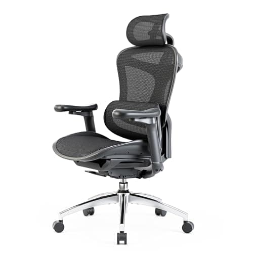 SIHOO Doro C300 Sedia Ufficio Ergonomica con Braccioli Ultra Morbidi in 3D, Supporto Lombare Dinamico per Sedia scrivania a Casa, Sedia da Scrivania con Schienale Regolabile,2 confezioni(Nero)