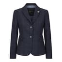 TruClothing - Chaqueta de campo para mujer, bléiser de mezcla de lana con patrón de espiguilla a cuadros, corte ajustado, azul marino, 38 - 1