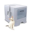 Mobiclinic® Pets, Arenero Gatos Cubierto, Cajón extraíble, Incluye Pala, Catbox, Doble Entrada Frontal y Superior con Tapa, Rejilla, Estética Elegante, Estructura Desmontable - 1