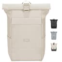 LARKSON Rucksack Damen Herren Beige - No 4 - Rolltop Backpack mit Laptopfach Uni, Arbeit & Fahrrad - Großer Reiserucksack - Wasserabweisend - 1