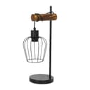 ZMH Retro Tischlampe 1 flammige Vintage Nachttischlampe Wohnzimmer Tischleuchte im Industrial Design aus Metall und Holz - Schwarz - Fassung: E27 - inkl. Schalter - ohne Leuchtmittel (50CM) - 8