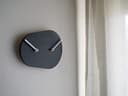 Unusual wooden quiet small oval wall clock for living room in many colors as anthracite No ticking wood modern design oblong tiny silent office clocks Unique designer little bedroom home frame - 3