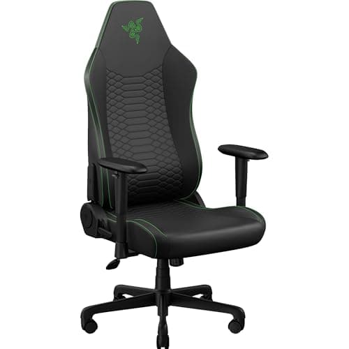Razer Iskur V2 X NewGen - Ergonomischer Gaming-Stuhl mit atmungsaktivem Gen-2 EPU-Leder mit Cooltouch Technologie - Integrierte Lordosenstütze - Breite Schulterbögen und Sitzfläche | Schwarz