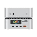 RayCue All-in-One Charger Dock for Mac mini M4, Aluminum Mac mini M4 Dock Hub Stand with 8TB NVMe/SATA SSD Enclosure, 165W Power Delivery, 4K60Hz HDMI, Smart Display, SD/TF 4.0, 10G USB A/C, Audio - 1