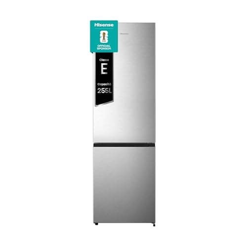 Hisense RB329N4ACE Frigorifero Combinato a libera installazione, Total No frost con ventilazione multiflow, Inox Look, Altezza 180 cm, capacità netta 255 L