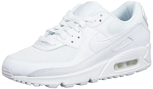 Nike Women's Air Max 90 Shoe Running, White/White-White-Wolf Grey, 10 UK ,CQ2560-100