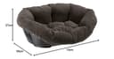 Ferplast Cuccia Cane e Gatto con Cuscino SOFA' PRESTIGE 6 in Velluto, Lavabile, Lettino per Cani Gatti da Interno Imbottito, Cesta in Plastica, Fondo Forato e Poggiamento, Antiscivolo, 73 x 55 x h 27 cm, Grigio - 2