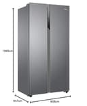 Haier SBS 90 Series 3 Freestanding American Fridge Freezer, Side by Side, Total No Frost, E Class, Multi Air Flow Technology, 528L Total Capacity, Quiet, Gentle Silver, 91x66x177.5 cm - HSR3918ENPG - 4