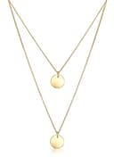 Elli Necklace Layer-Look with Geo Minimal Platelet Pendants in 925 Sterling Silver Gold Plated - 1