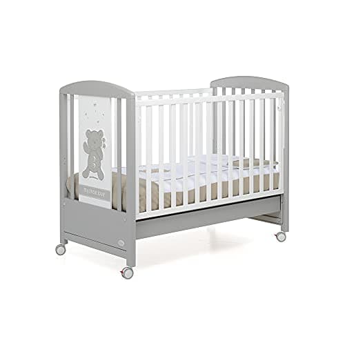 Foppapedretti, My Little Love, cuna con barandilla abatible, 131 x 73 x 108 cm, 27 kg, gris