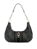 GUESS Schultertasche Erenia Top Zip Shoulder Bag Coal Logo dunkelgrau - 1