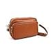 Lusso in pelle Double Zip Genuine Italian Leather Handbag - Handmade Leather Crossbody Bag - Elegant Women's Handbag (Tan) - 1