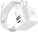 For Realme GT6 GT5 GT Neo6 12 Pro 11 Pro 10 Pro C67 C65 C55 Charger Plug and Cable [20W Dual Port] [5A Fast Charging] UK Mains Adapter USB-A to USB-C Braided Charger Cable - 1