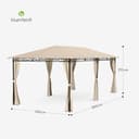 Cenador Blumfeldt Mondo 3x6, Estructura de Acero, Cortinas, Resistente al Óxido, para Jardín, Beige - 7