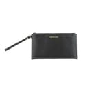 Michael Kors Jet Set Travel Pebbled Leather Large Top Zip Wristlet (Negro), Negro - 1